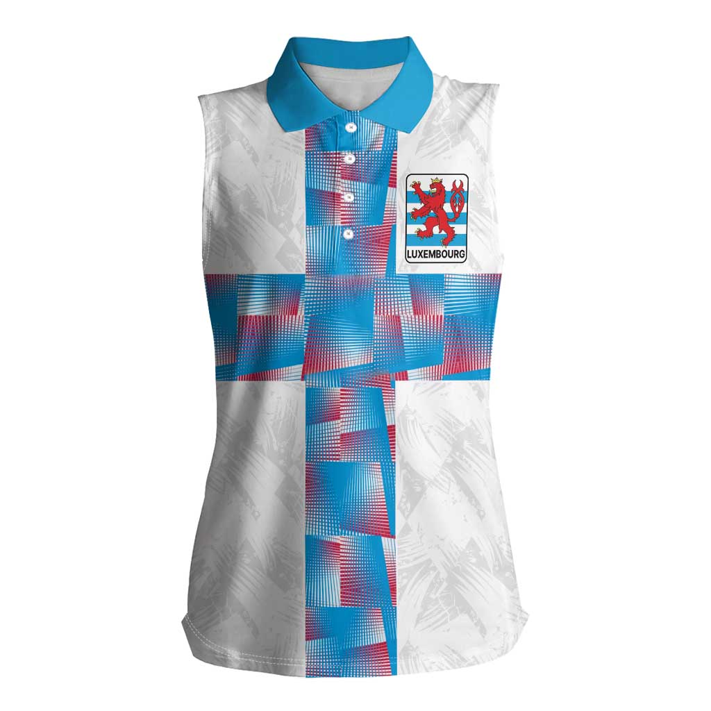 Luxembourg Football Custom Women Sleeveless Polo Shirt Les Lions Rouges - Wonder Print Shop