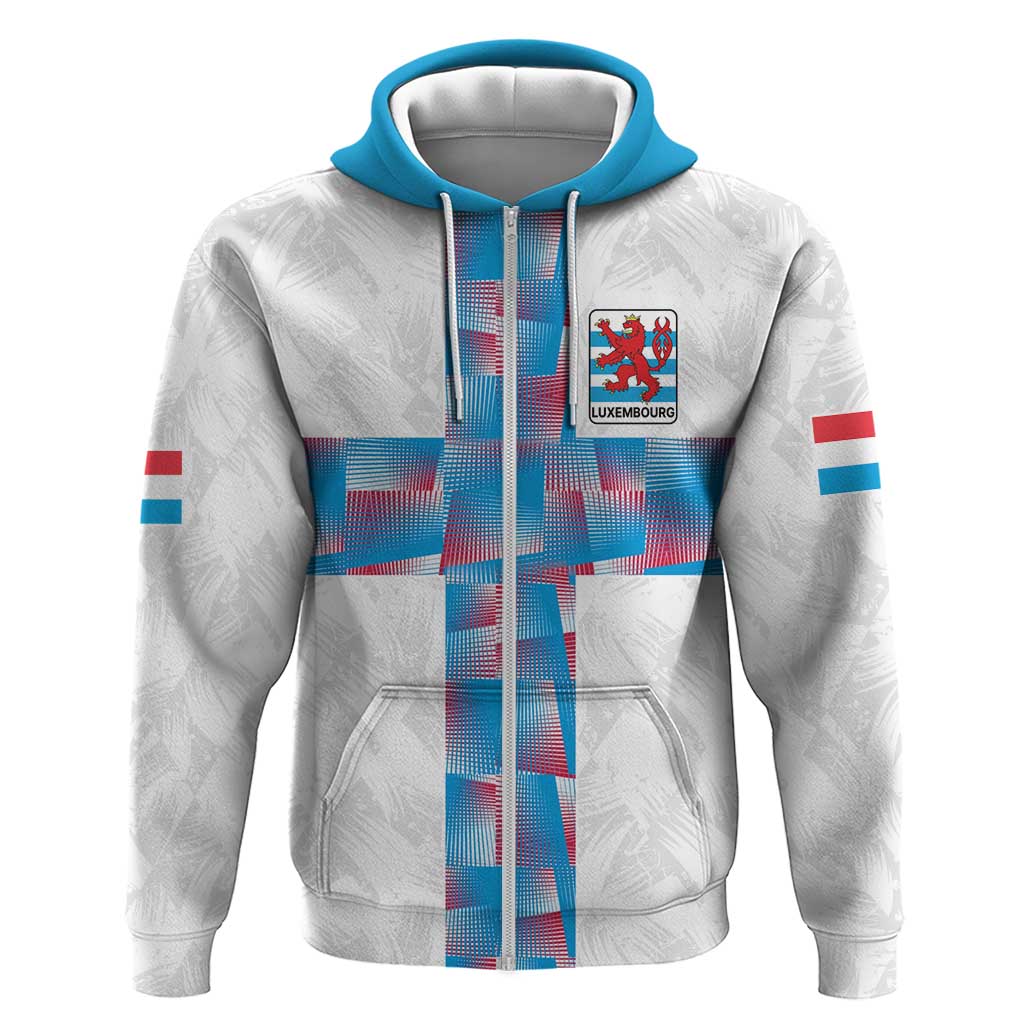 Luxembourg Football Custom Zip Hoodie Les Lions Rouges - Wonder Print Shop