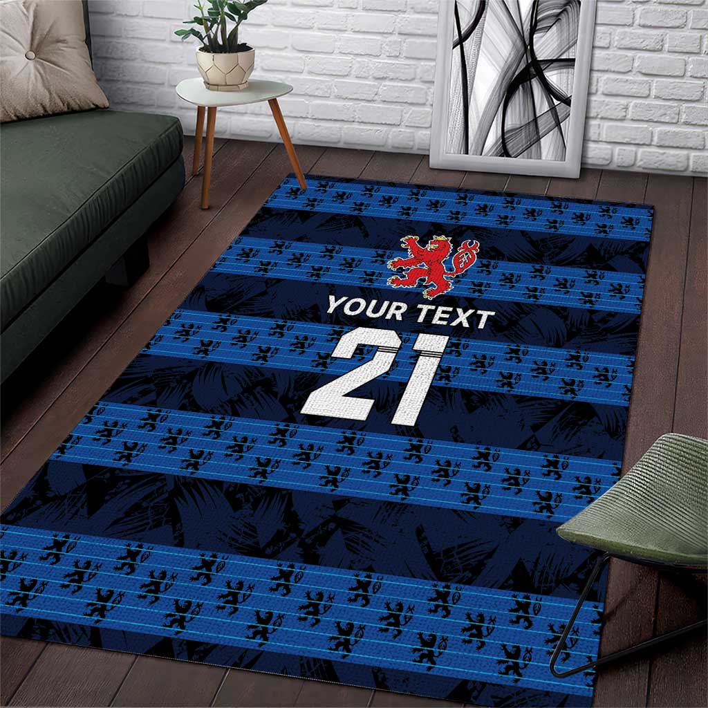 Luxembourg Football Custom Area Rug The Red Lions Tribal Pattern LT9 - Wonder Print Shop