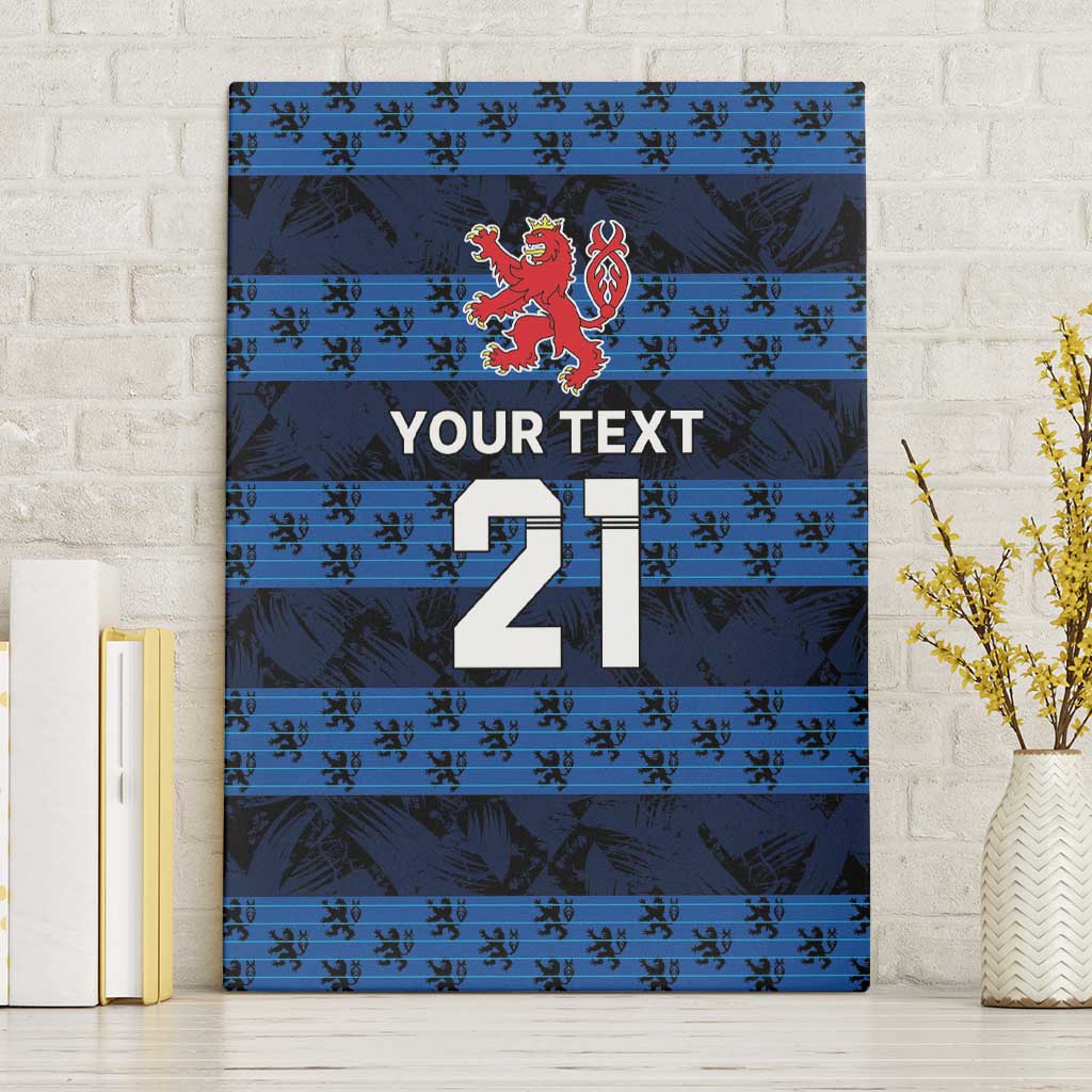 Luxembourg Football Custom Canvas Wall Art The Red Lions Tribal Pattern LT9 - Wonder Print Shop