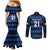 Luxembourg Football Custom Couples Matching Mermaid Dress and Long Sleeve Button Shirt The Red Lions Tribal Pattern