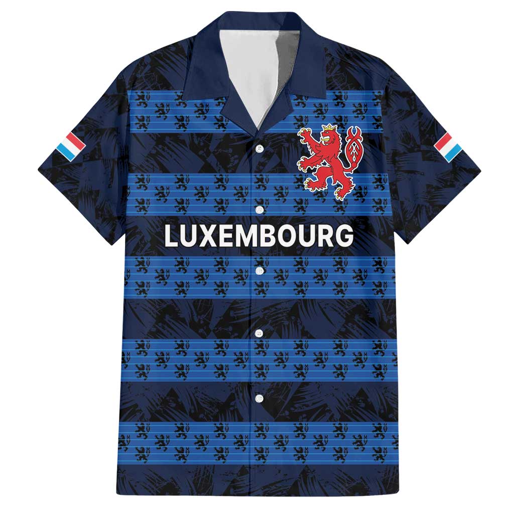 Luxembourg Football Custom Hawaiian Shirt The Red Lions Tribal Pattern - Wonder Print Shop