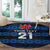 Luxembourg Football Custom Round Carpet The Red Lions Tribal Pattern