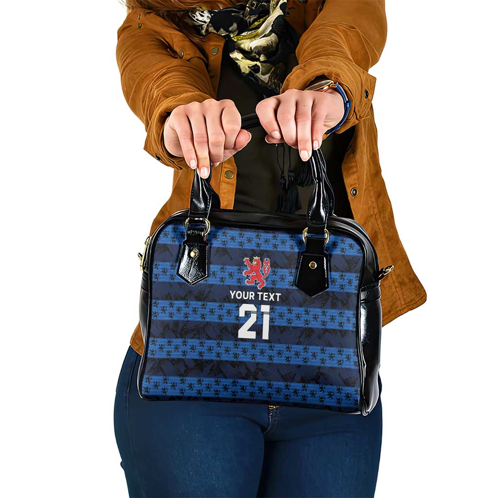 Luxembourg Football Custom Shoulder Handbag The Red Lions Tribal Pattern