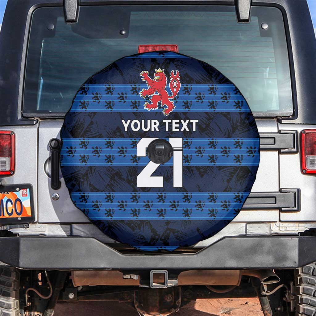 Luxembourg Football Custom Spare Tire Cover The Red Lions Tribal Pattern - Wonder Print Shop