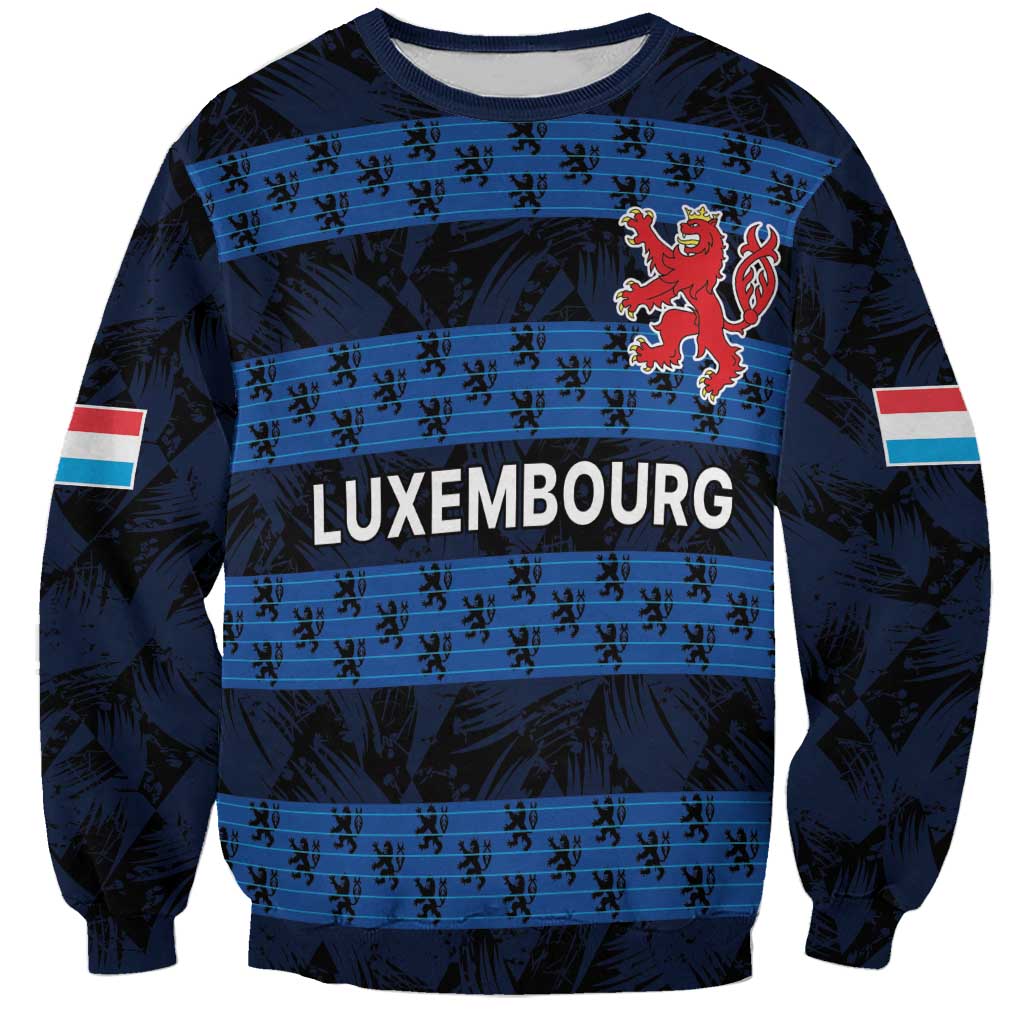 Luxembourg Football Custom Sweatshirt The Red Lions Tribal Pattern - Wonder Print Shop