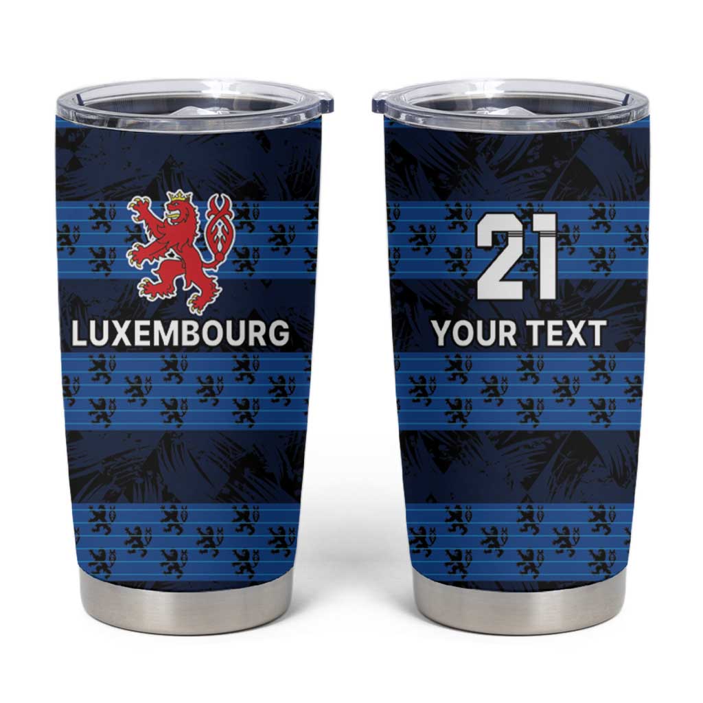 Luxembourg Football Custom Tumbler Cup The Red Lions Tribal Pattern - Wonder Print Shop