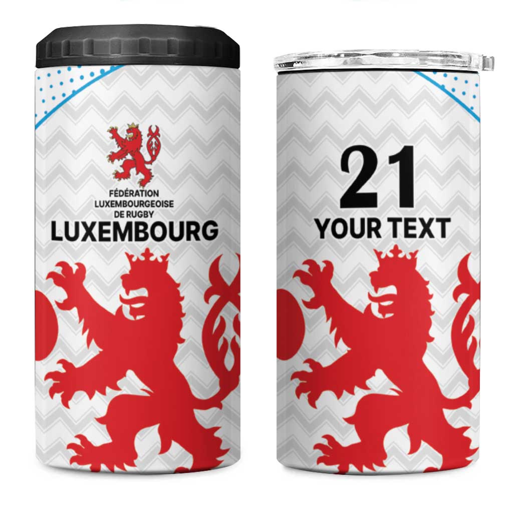 Luxembourg Custom 4 in 1 Can Cooler Tumbler Motifs 2021-22 Federation Luxembourgeoise de Rugby LT9 - Wonder Print Shop