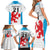 Luxembourg Custom Family Matching Short Sleeve Bodycon Dress and Hawaiian Shirt Motifs 2021-22 Federation Luxembourgeoise de Rugby - Wonder Print Shop