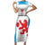 Luxembourg Custom Family Matching Short Sleeve Bodycon Dress and Hawaiian Shirt Motifs 2021-22 Federation Luxembourgeoise de Rugby - Wonder Print Shop