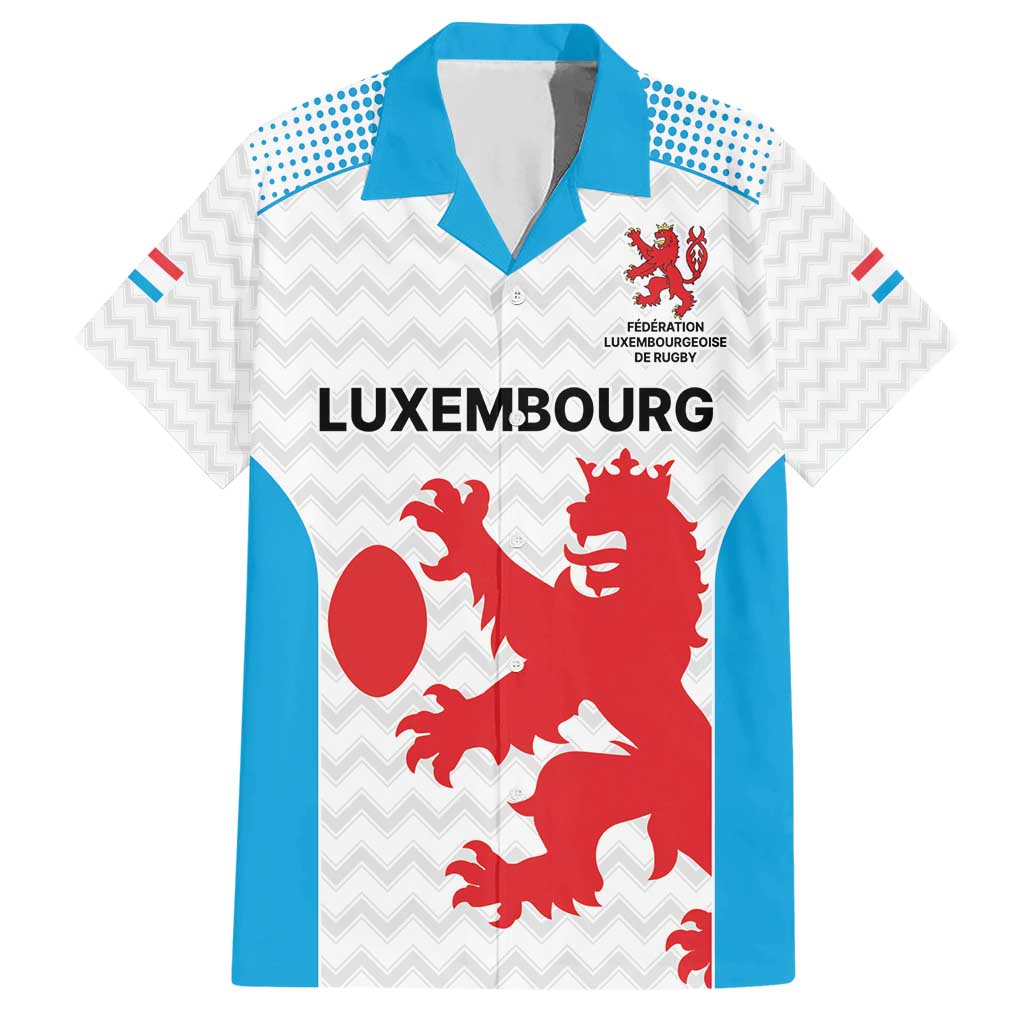 Luxembourg Custom Hawaiian Shirt Motifs 2021-22 Federation Luxembourgeoise de Rugby - Wonder Print Shop