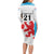 Luxembourg Custom Long Sleeve Bodycon Dress Motifs 2021-22 Federation Luxembourgeoise de Rugby - Wonder Print Shop