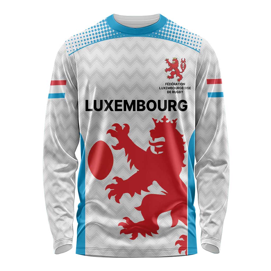 Luxembourg Custom Long Sleeve Shirt Motifs 2021-22 Federation Luxembourgeoise de Rugby - Wonder Print Shop