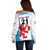 Luxembourg Custom Off Shoulder Sweater Motifs 2021-22 Federation Luxembourgeoise de Rugby