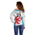 Luxembourg Custom Off Shoulder Sweater Motifs 2021-22 Federation Luxembourgeoise de Rugby