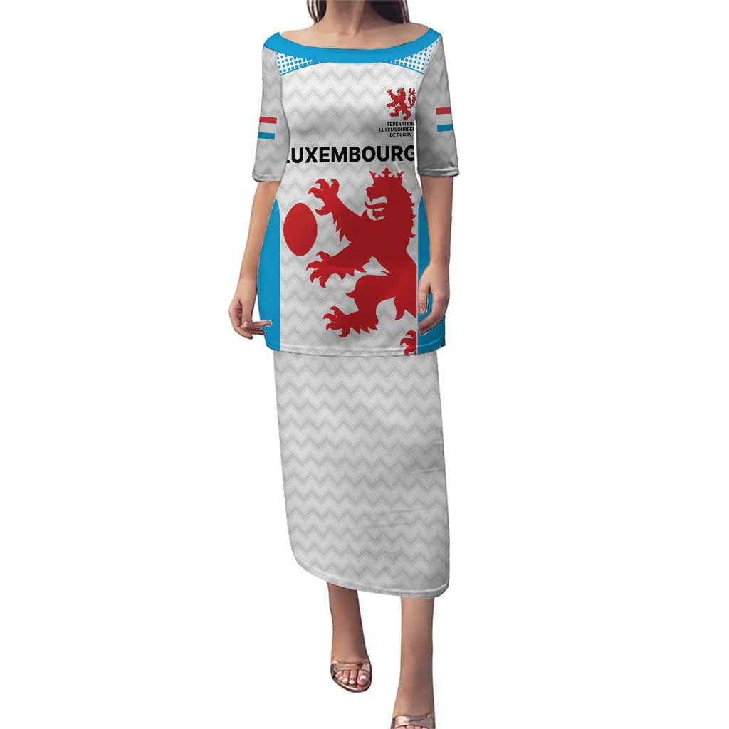 Luxembourg Custom Puletasi Motifs 2021-22 Federation Luxembourgeoise de Rugby - Wonder Print Shop