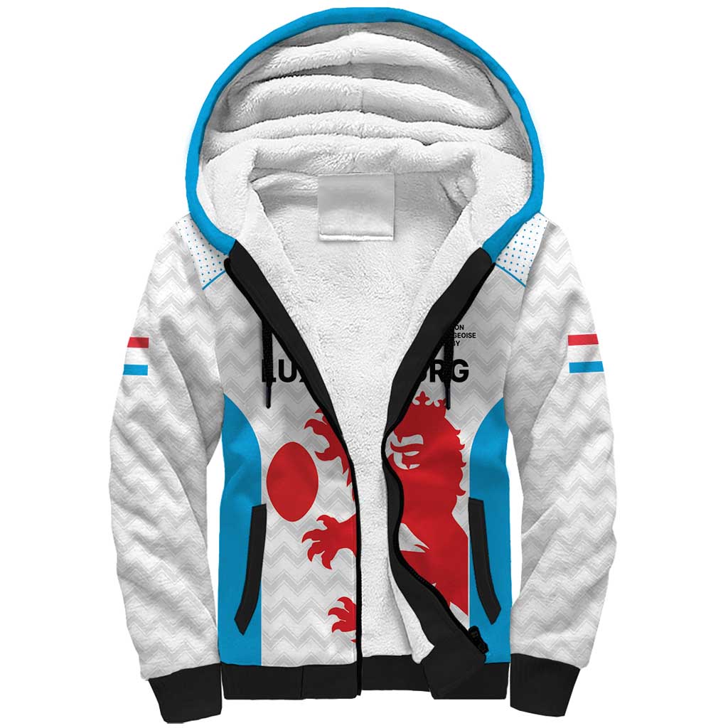 Luxembourg Custom Sherpa Hoodie Motifs 2021-22 Federation Luxembourgeoise de Rugby - Wonder Print Shop