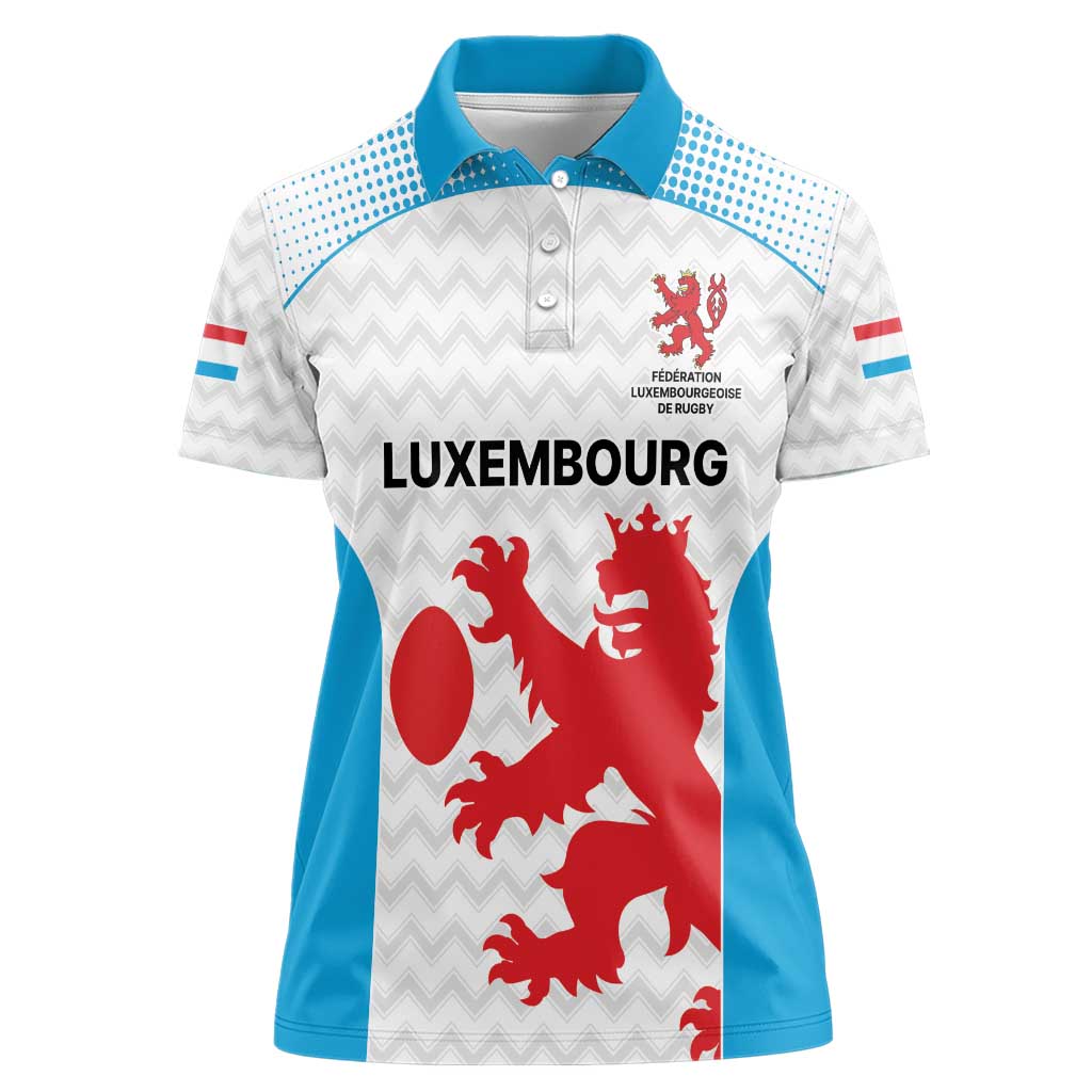 Luxembourg Custom Women Polo Shirt Motifs 2021-22 Federation Luxembourgeoise de Rugby - Wonder Print Shop