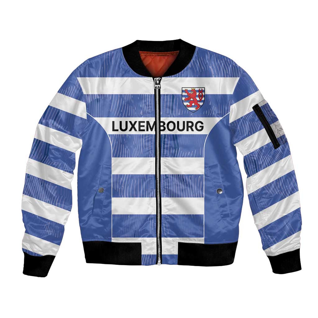 Luxembourg Rugby Custom Sleeve Zip Bomber Jacket Motifs 1997 Vintage - Wonder Print Shop