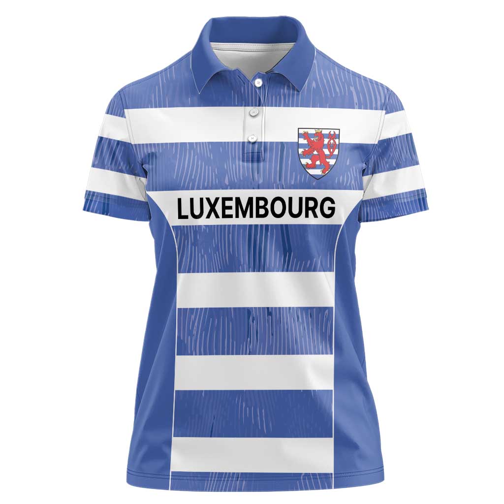 Luxembourg Rugby Custom Women Polo Shirt Motifs 1997 Vintage - Wonder Print Shop