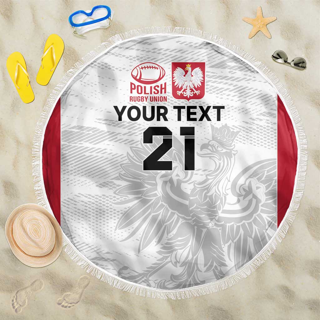 Poland Rugby Custom Beach Blanket Biało-czerwoni The White and Reds Sporty Pattern LT9 - Wonder Print Shop