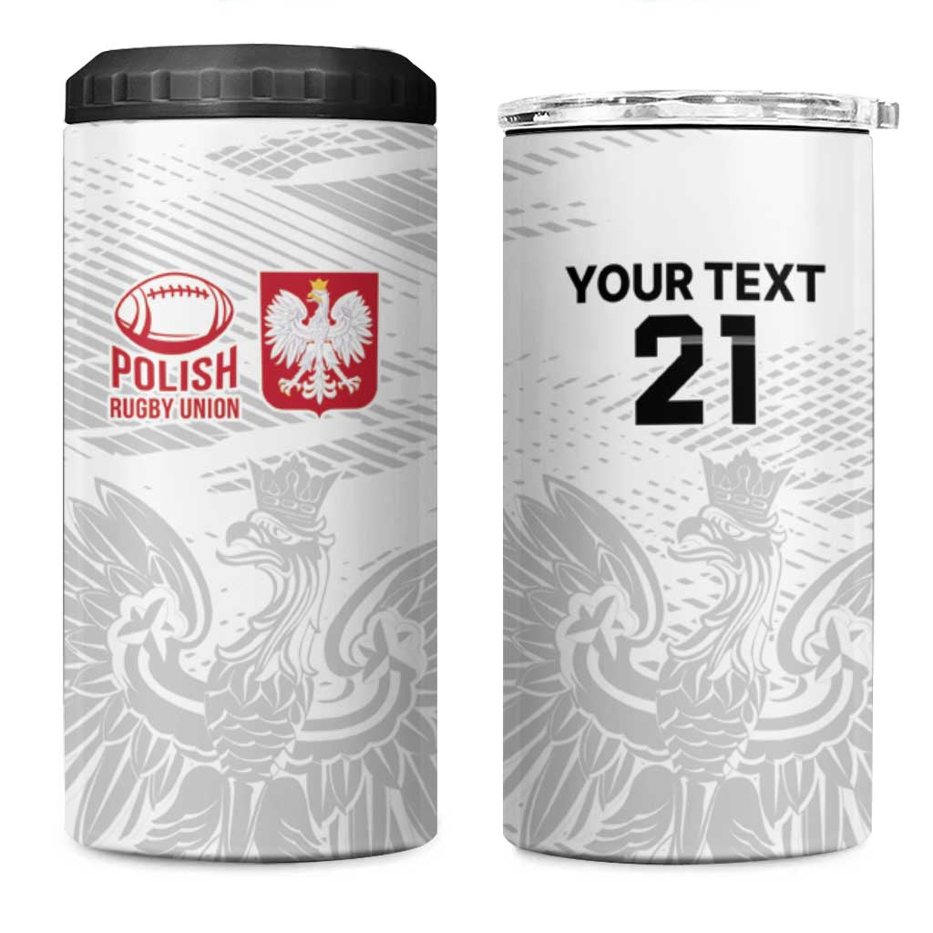 Poland Rugby Custom 4 in 1 Can Cooler Tumbler Biało-czerwoni The White and Reds Sporty Pattern LT9 - Wonder Print Shop