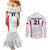 Poland Rugby Custom Couples Matching Mermaid Dress and Long Sleeve Button Shirt Biało-czerwoni The White and Reds Sporty Pattern