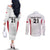 Poland Rugby Custom Couples Matching Off The Shoulder Long Sleeve Dress and Long Sleeve Button Shirt Biało-czerwoni The White and Reds Sporty Pattern