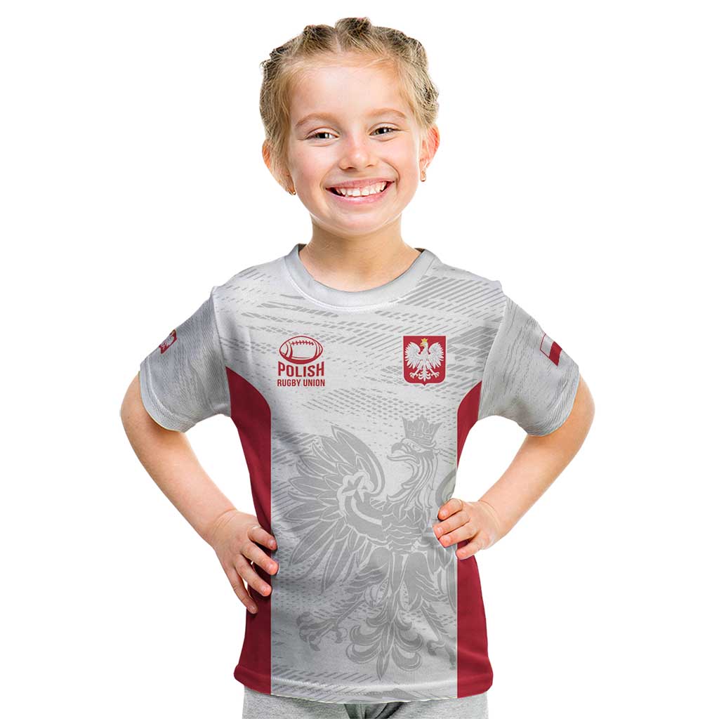 Poland Rugby Custom Kid T Shirt Biało-czerwoni The White and Reds Sporty Pattern - Wonder Print Shop