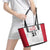 Poland Rugby Custom Leather Tote Bag Biało-czerwoni The White and Reds Sporty Pattern - Wonder Print Shop