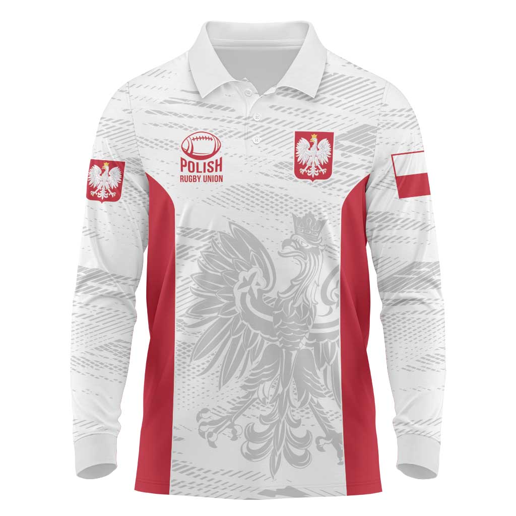 Poland Rugby Custom Long Sleeve Polo Shirt Biało-czerwoni The White and Reds Sporty Pattern - Wonder Print Shop