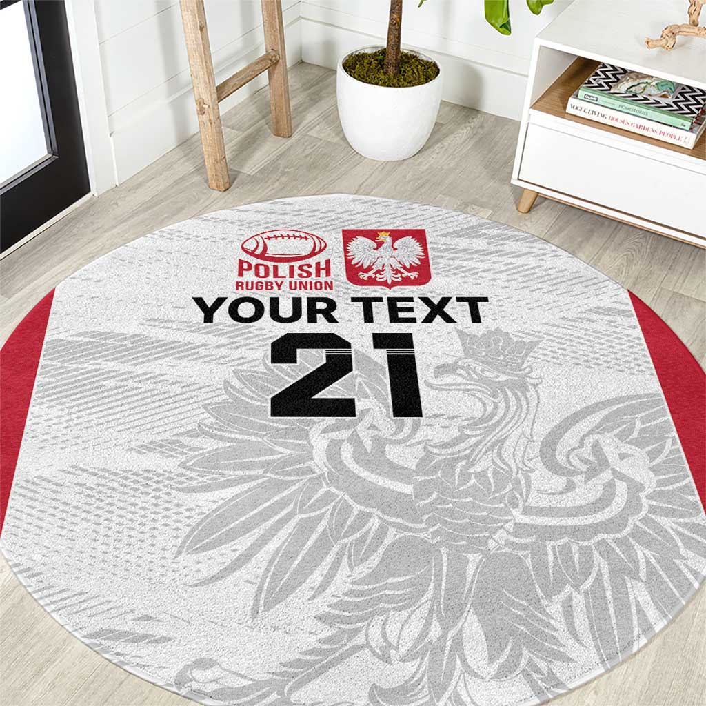 Poland Rugby Custom Round Carpet Biało-czerwoni The White and Reds Sporty Pattern