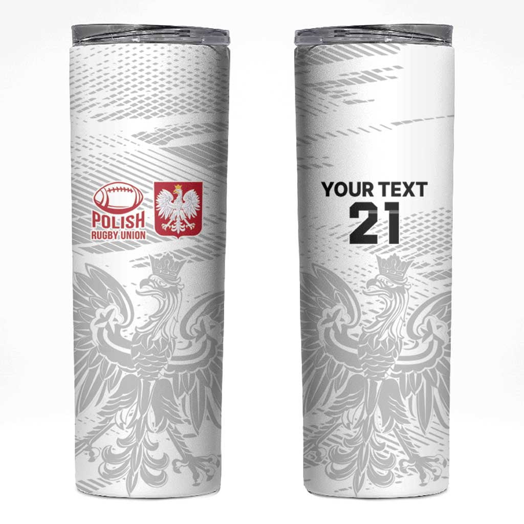 Poland Rugby Custom Skinny Tumbler Biało-czerwoni The White and Reds Sporty Pattern - Wonder Print Shop