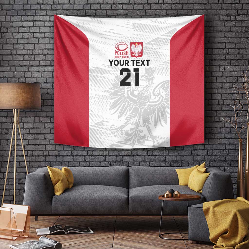 Poland Rugby Custom Tapestry Biało-czerwoni The White and Reds Sporty Pattern - Wonder Print Shop