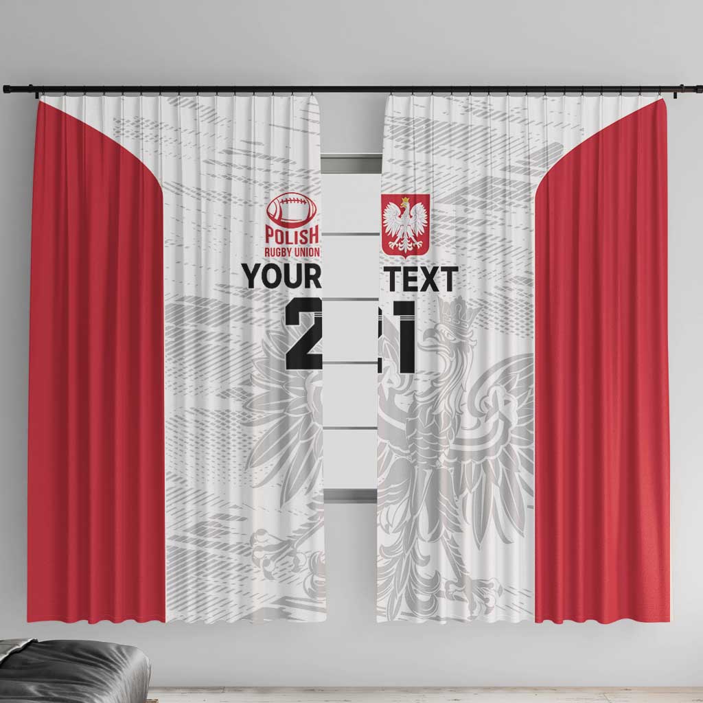 Poland Rugby Custom Window Curtain Biało-czerwoni The White and Reds Sporty Pattern - Wonder Print Shop