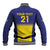 Sweden Rugby Custom Baseball Jacket Three Crowns of Sweden Blue Pattern LT9 - Wonder Print Shop