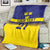 Sweden Rugby Custom Blanket Three Crowns of Sweden Blue Pattern