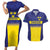 Sweden Rugby Custom Couples Matching Short Sleeve Bodycon Dress and Hawaiian Shirt Three Crowns of Sweden Blue Pattern LT9 - Wonder Print Shop