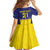 Sweden Rugby Custom Kid Short Sleeve Dress Three Crowns of Sweden Blue Pattern - Wonder Print Shop