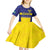 Sweden Rugby Custom Kid Short Sleeve Dress Three Crowns of Sweden Blue Pattern - Wonder Print Shop