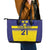 Sweden Rugby Custom Leather Tote Bag Three Crowns of Sweden Blue Pattern - Wonder Print Shop