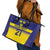 Sweden Rugby Custom Leather Tote Bag Three Crowns of Sweden Blue Pattern - Wonder Print Shop