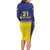 Sweden Rugby Custom Long Sleeve Bodycon Dress Three Crowns of Sweden Blue Pattern - Wonder Print Shop