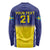 Sweden Rugby Custom Long Sleeve Shirt Three Crowns of Sweden Blue Pattern - Wonder Print Shop