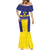 Sweden Rugby Custom Mermaid Dress Three Crowns of Sweden Blue Pattern - Wonder Print Shop