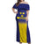 Sweden Rugby Custom Off Shoulder Maxi Dress Three Crowns of Sweden Blue Pattern - Wonder Print Shop