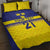 Sweden Rugby Custom Quilt Bed Set Three Crowns of Sweden Blue Pattern