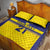 Sweden Rugby Custom Quilt Bed Set Three Crowns of Sweden Blue Pattern