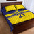 Sweden Rugby Custom Quilt Bed Set Three Crowns of Sweden Blue Pattern