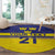 Sweden Rugby Custom Round Carpet Three Crowns of Sweden Blue Pattern